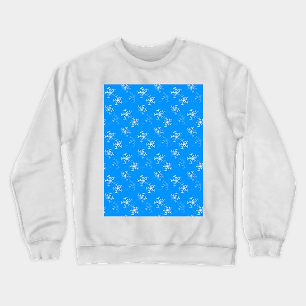 WHITE Snowflakes Pattern Crewneck Sweatshirt by SartorisArt1